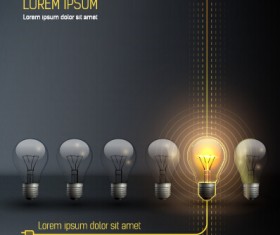 Bulb idea black business template vector 03