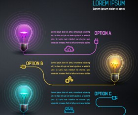 Bulb idea black business template vector 04