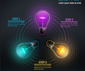 Bulb idea black business template vector 06