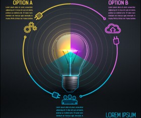 Bulb idea black business template vector 08