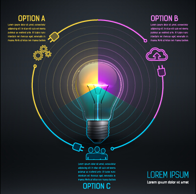 Bulb idea black business template vector 08