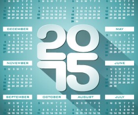 Calendar 2015 modern style vector set 04