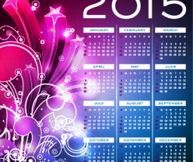 Calendar 2015 modern style vector set 06