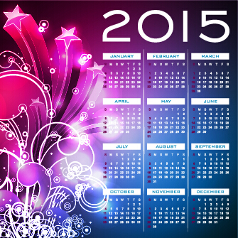 Calendar 2015 modern style vector set 06