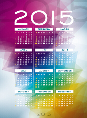 Calendar 2015 modern style vector set 08