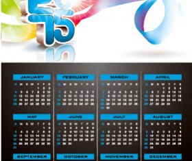 Calendar 2015 modern style vector set 09