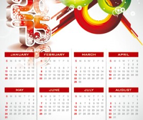 Calendar 2015 modern style vector set 10