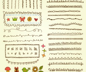 Cartoon floral border and frame vector material 01