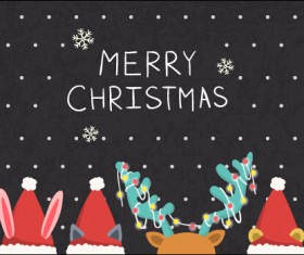 Cartoon style christmas with new year background 01