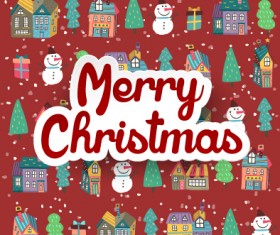 Cartoon style christmas with new year background 03
