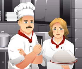 Chef and cooking vector material 01