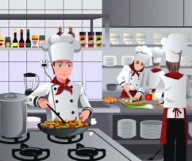Chef and cooking vector material 02