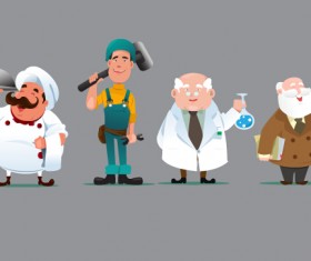 Chef with workers and teachers vector