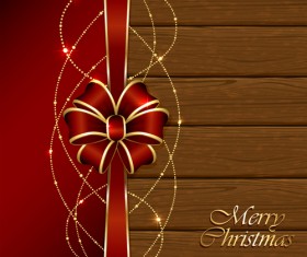 Christmas and new year decorations with wooden background vector 03