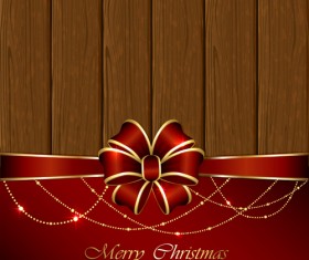 Christmas and new year decorations with wooden background vector 04