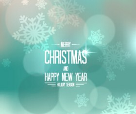 Christmas and new year snowflake blurs background