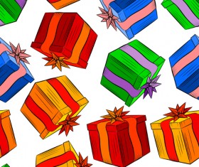 Christmas gift box vector seamless pattern vector 01