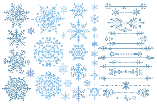 Christmas snowflake ornaments elements vector 02