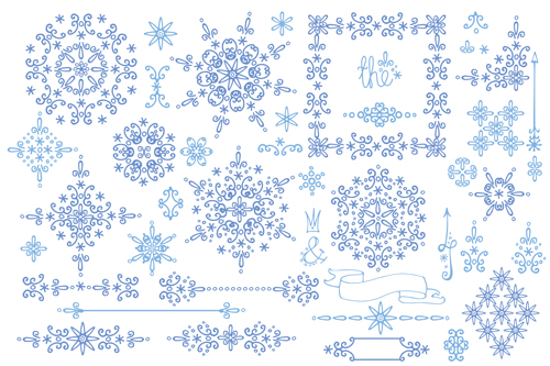 Christmas snowflake ornaments elements vector 03