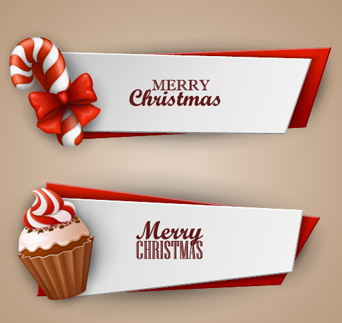 Christmas sweet banner vector material