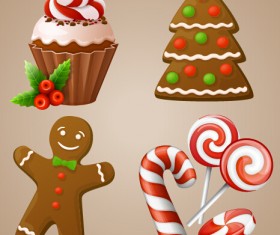 Christmas sweet elements vector material