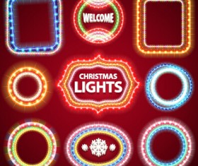 Christmas with new year light framework vector 03
