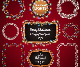 Christmas with new year light framework vector 04