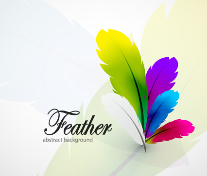 Colored feathers art background 01