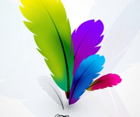 Colored feathers art background 02