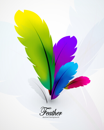 Colored feathers art background 02