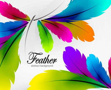 Colored feathers art background 04