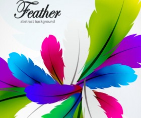 Colored feathers art background 05