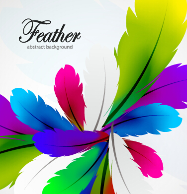 Colored feathers art background 05