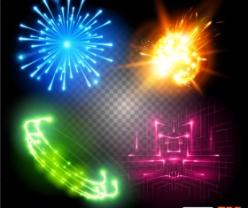 Colored light special effects vector 01