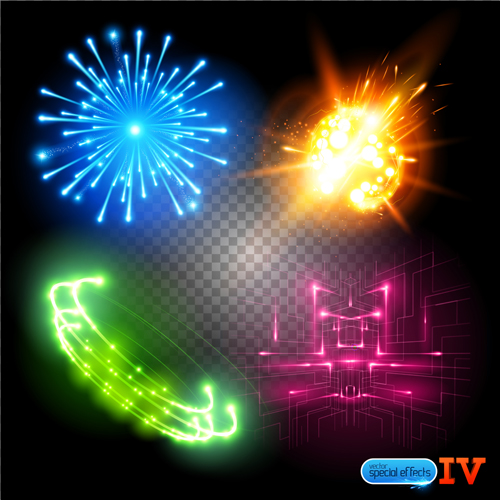 Colored light special effects vector 01