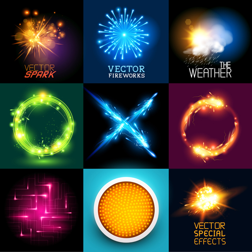 Colored light special effects vector 03