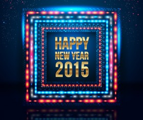 Colored light with 2015 new year vector background