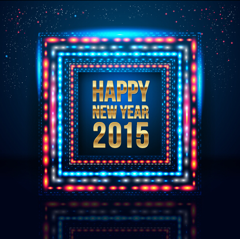 Colored light with 2015 new year vector background