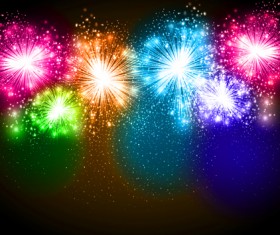 Colorful fireworks holiday celebratory vector 04