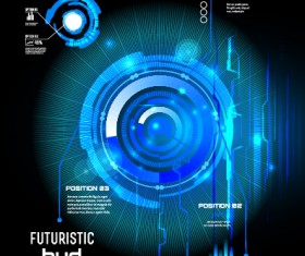 Concept futuristic tech background vector 09
