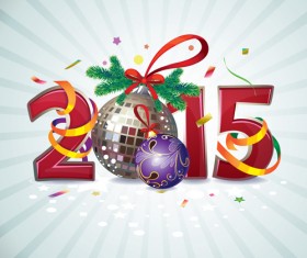 Creative 2015 christmas ball vector design
