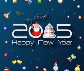 Creative New Year 2015 and christmas background 02