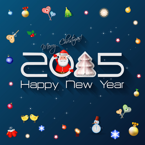 Creative New Year 2015 and christmas background 02