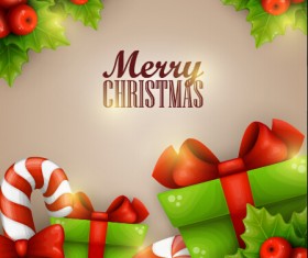 Creative christmas sweet with gift cards vector 02