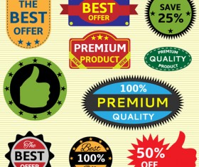 Creative colored seals stickers vector set 04