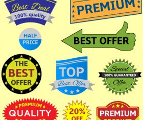 Creative colored seals stickers vector set 05