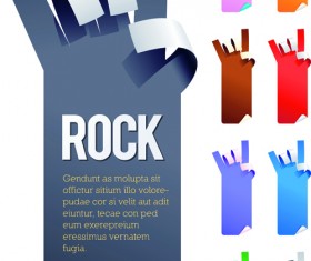 Creative hand gesture sticker vector 01