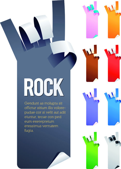 Creative hand gesture sticker vector 01