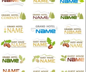Creative hotel logos set vector