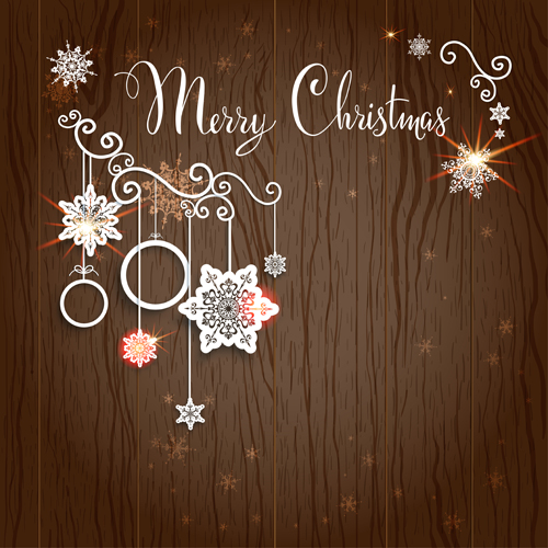 Creative xmas decorations with wooden background 01